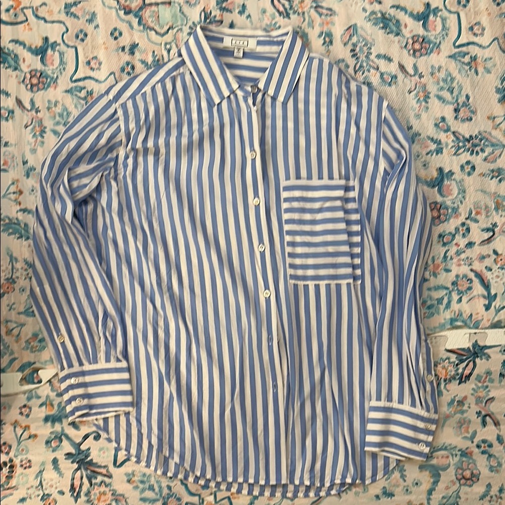 AYR Blue and White Striped Button Down Shirt